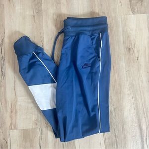 Nike Joggers, Blue, White, Drawstring, Gym, Activewear, S